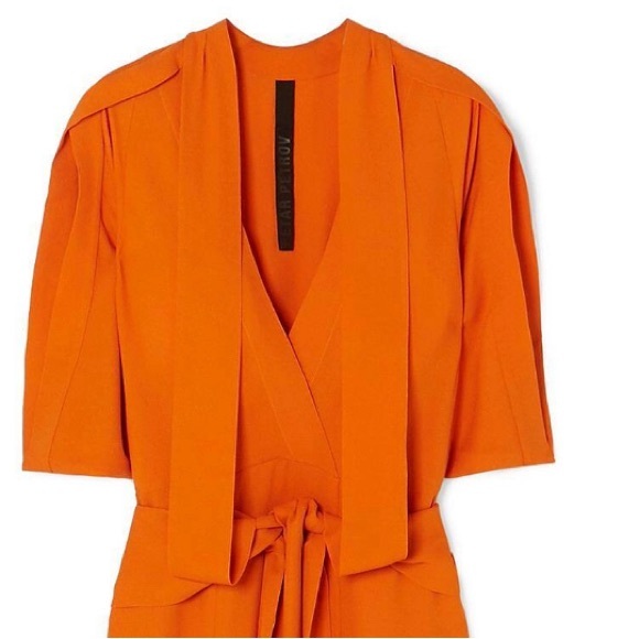 ♦️Petar Petrov Orange Maxi Dress with Tie Detail diamonds ♦️ - Picture 5 of 9